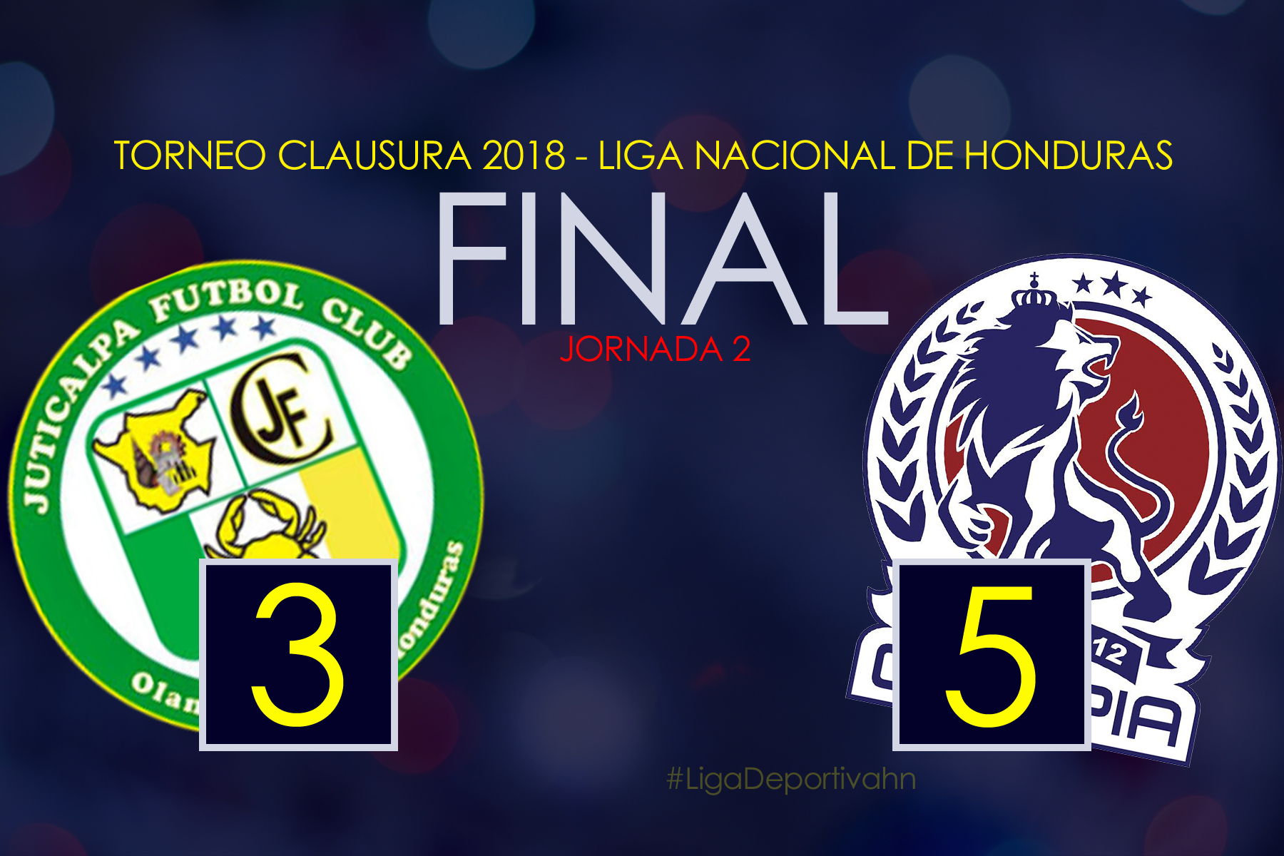 Olimpia derrota 3-5 al Juticalpa FC 