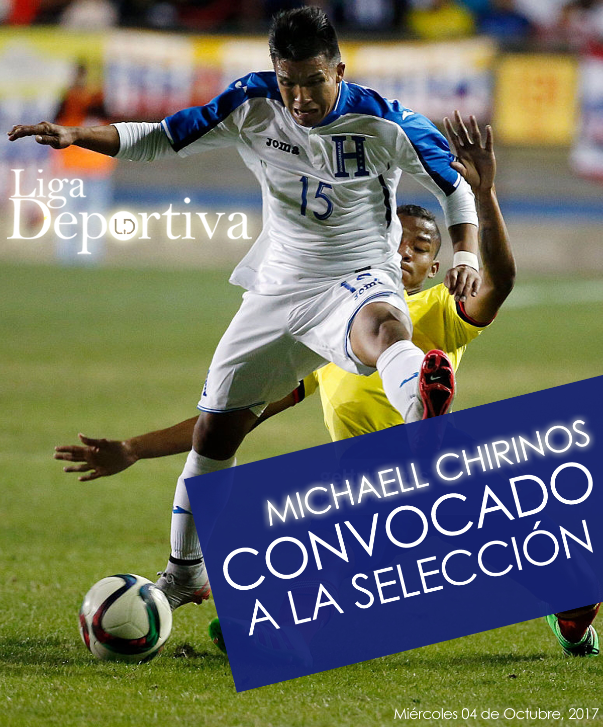Michaell Chirinos es convocado de último momento a la Selección de Honduras